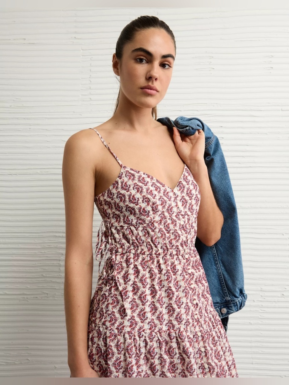 American Eagle V-Neck Side Tie Midi Floral Dress Medium - Picture 3 of 10